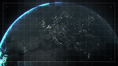 Earth Plant Map With Hud Effects Satellite