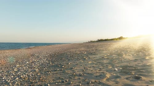 Sandy Beach at Sun Light