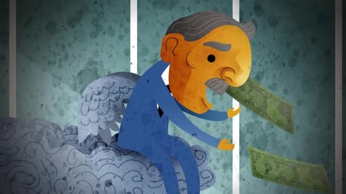 angel investor throwing dollars from a cloud to an entrepreneur