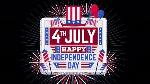 4th of july celebration united states independence day USA animation 4k on alpha channel