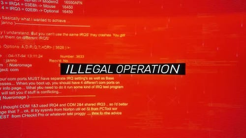 Opération illégale sur l'écran d'arrière-plan d'Warning Hack