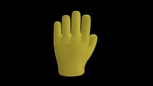 Minimalist 3D Yellow Hand Rotating Animation