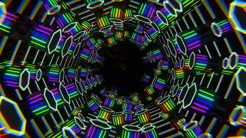 Multicolor Rotating Mechanism Tunnel Background Vj Loop In 4K