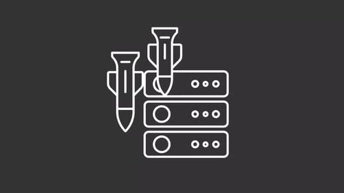 Ddos attacks white line animation