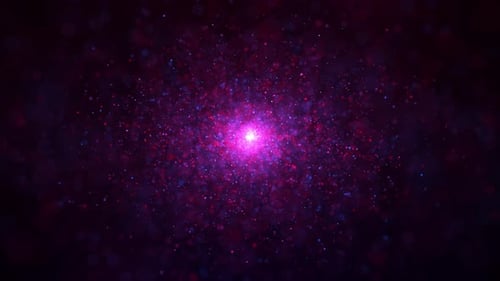 Abstract Glowing Purple Particles Bursting Light Background Animation