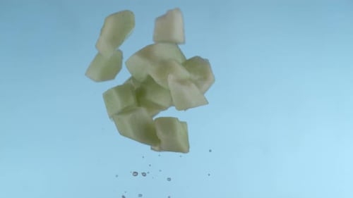 Des morceaux de melon Honeydew arrivent par avion, avec Phantom Flex