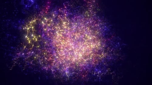 Abstract Cosmic Glowing Particles Energy Flow Loop