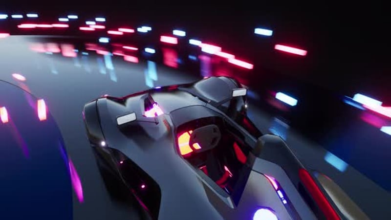 Screen of Car Racing Game with Sportscar Driving Fast Through ...