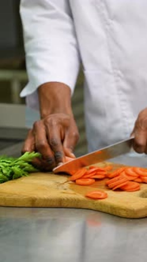 Closeup of Human Hands Cooking Vegetables Salad in Kitchen Healthy Meal and Vegetarian Concept