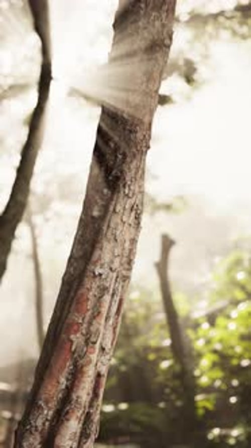 Blurry Tree in Forest