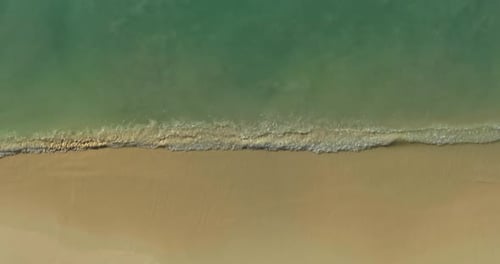 Waves Crashing on Tropical Beach, Aerial Drone