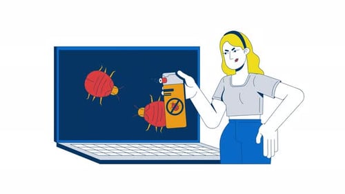 Antivirus laptop 2D animation