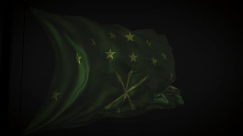 Adygea Flag With Black Background