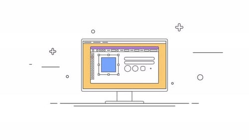 Flat Design Computer Interface with Creative Tools Animation