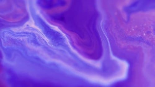 Paint Blend Ink Drip Purpurblau Wet Mix Wave Flow