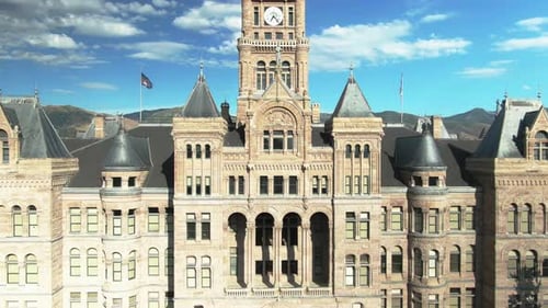 BEAUTIFUL AERIAL SHOOT OF THE SALT LAKE CITY AND COUNTY BUILDING