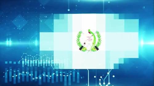 Guatemala Flag On Economy Background And Graph