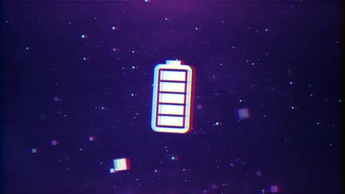 Battery Status Full Icon On Circuit Tech Background