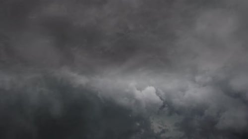 Gloomy Gray Sky with Moving Clouds
