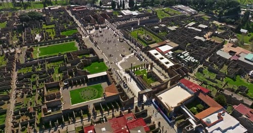 Aerial View of Pompeii Pompeii is a Large Ancient Roman City Largescale Archaeological Complex Italy