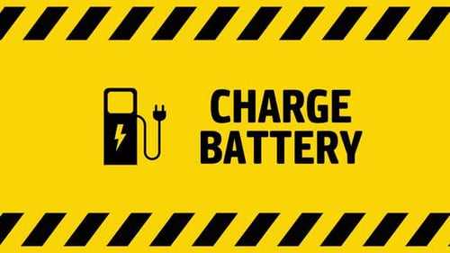 Animated Flat Design Electric Vehicle Charging Battery Loop