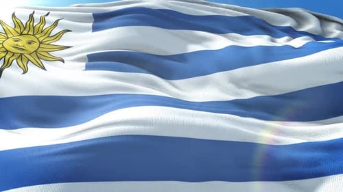 Amplíe la bandera realista de Uruguay en 4K