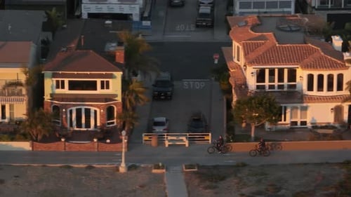 Aerial View of Beachfront Homes in Newport Beach California