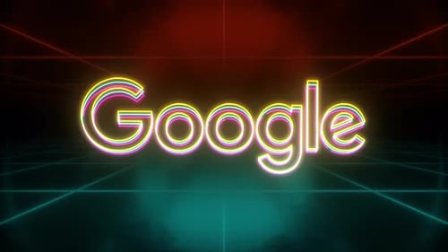 Dynamic Neon Text Reveal with Cyber Grid