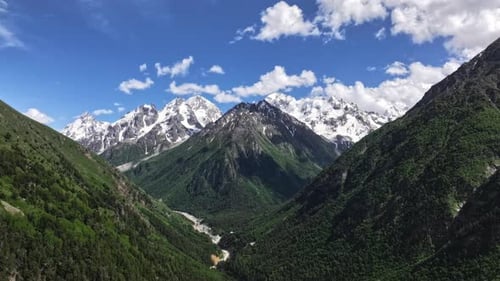 Clouds Passing Over Mountain Valley Timelapse