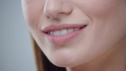 Close Up of Woman's Smile Showing Teeth