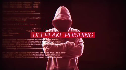 Deepfake Phishing Trendy And Powerful Words On Digital Screen Message On Computer Screen