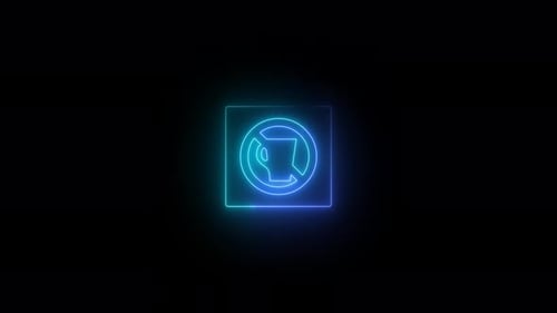 Placa de Neon Hazard animada. Fundo brilhante do símbolo Hazard
.