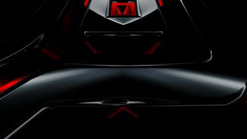 Dynamic Futuristic Abstract Red and Black Metallic Background Loop