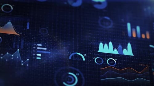 Dynamic Stock Market Data Visualization in Blue Hues