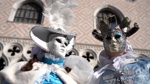 People in Costume at Venice Carnivale Festival
