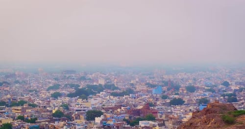 Jodhpur the Blue City Mehrangarh Fort and Jaswant Thada Jodhpur Rajasthan India Horizontal Pan