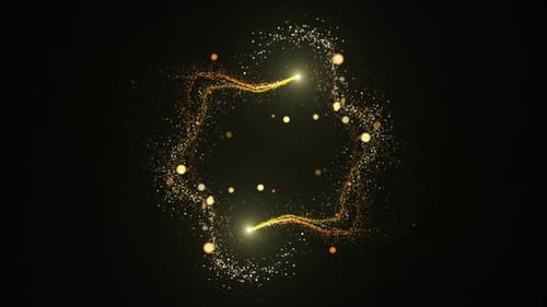 Flight Of Gold Bokeh Sparkling Particles With Alpha Channel