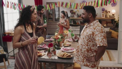 Friends Toast at a Birthday Party Celebration