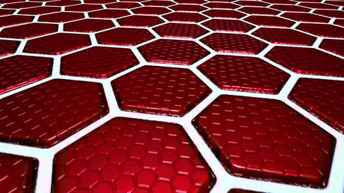 Seamless Red Geometric Hexagon Technology Background Loop