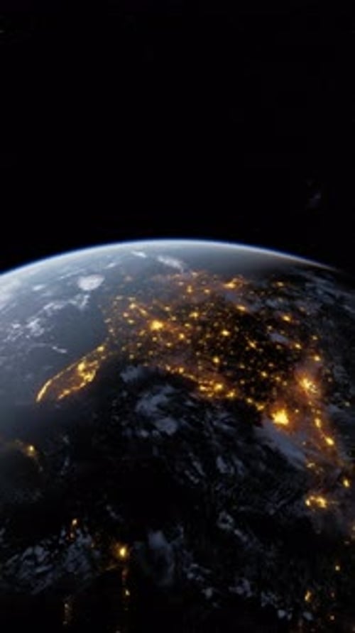 Earth Viewed From Space at Night