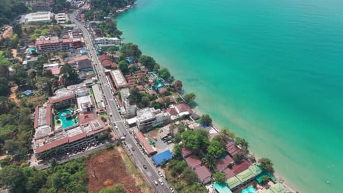 Koh Chang Island in Thailand Coastline with Hotels and Resorts