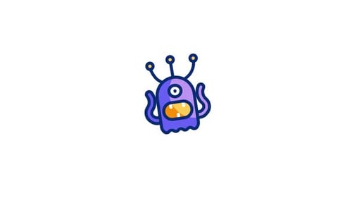 Animated Flat Design Monster Character