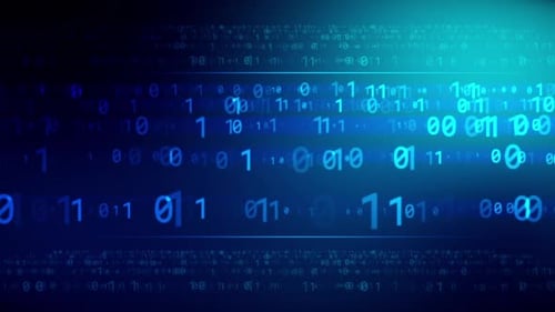 Digital Data Stream: Abstract Binary Code Background Loop