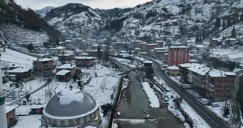 on the stream in winter