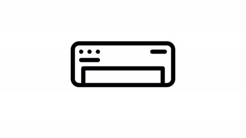 Animated Air Conditioning Service Line Icon Flat Design