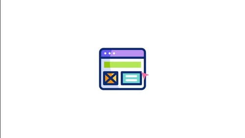 Animated Browser Interface Flat Design Icon
