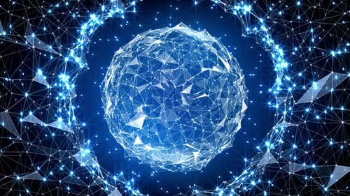 Polygonal Network Blue Background