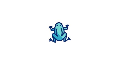 Animated Blue Frog Character Icon