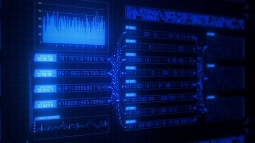 Visualización azul abstracta del flujo de big data del proceso de aprendizaje cuántico de redes neuronales binarias
