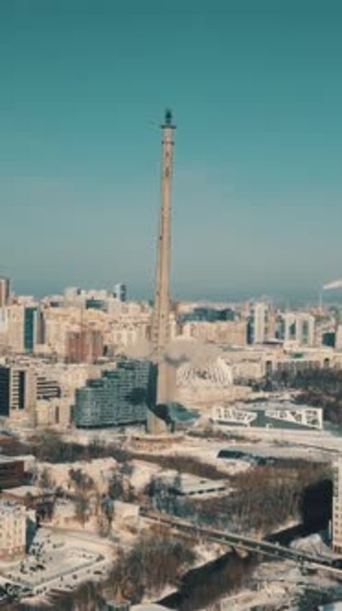 Demolition of the Unfinished TV Tower By a Directional Explosion with Collapse of the Structure